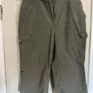 Women’s cropped or capri pants. Size 18W. Khaki color. Charter Club brand.